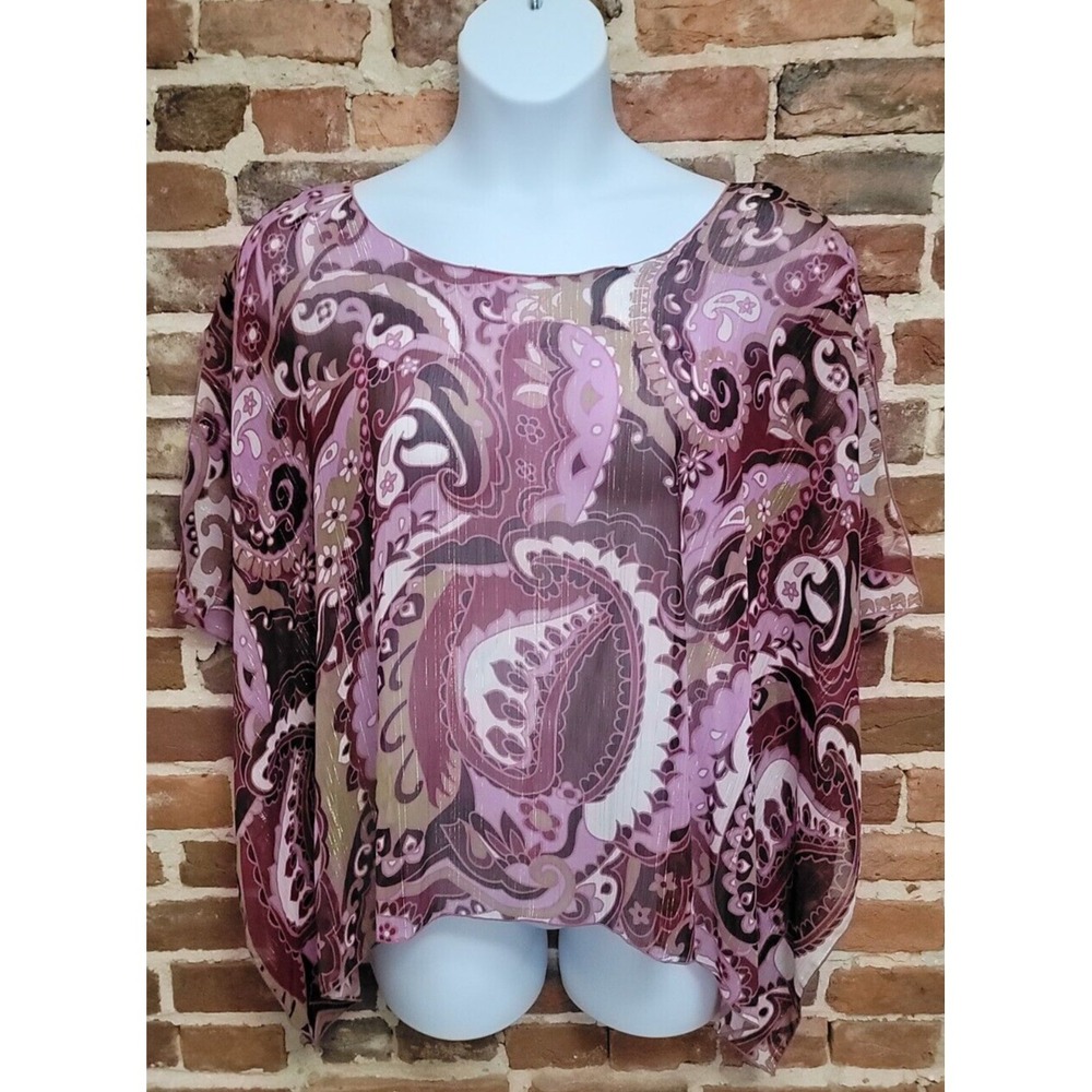 Piano Brand Geometric Print Shawl Kimono Tank Top Size M